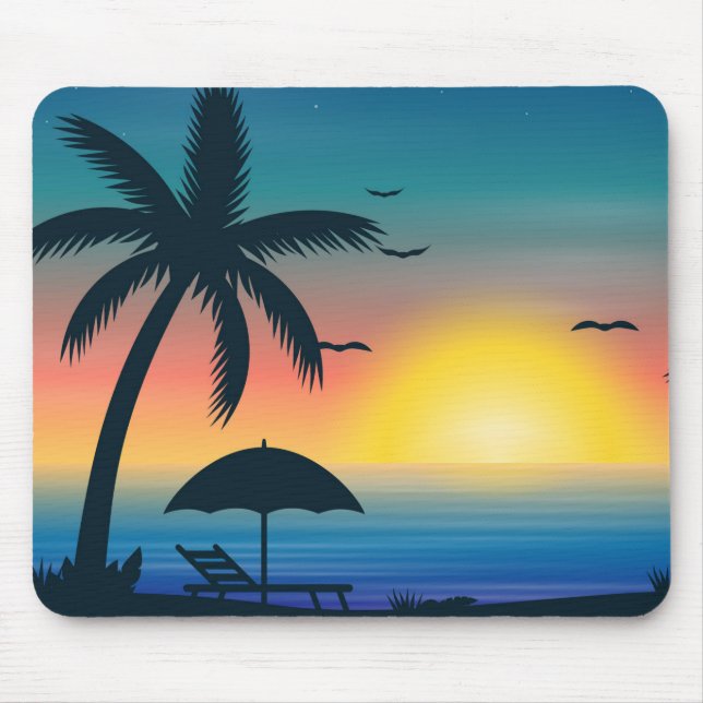 Tapis De Souris Tropical Sunset Mouse Pad (Devant)