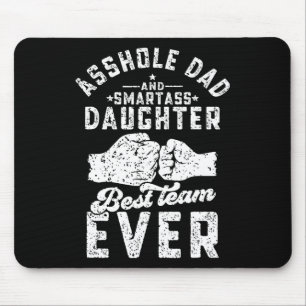 Tapis De Souris Trou Papa Et Fille Intelligente Meilleure Équipe J