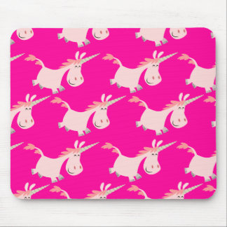 Tapis De Souris Troupeau rose mignon de licorne de bande dessinée