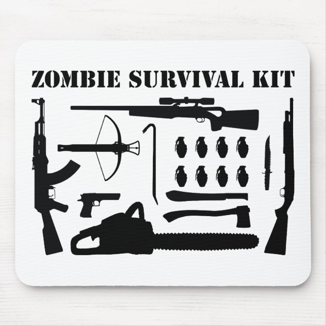 Tapis De Souris Trousse de survie de zombi (Devant)