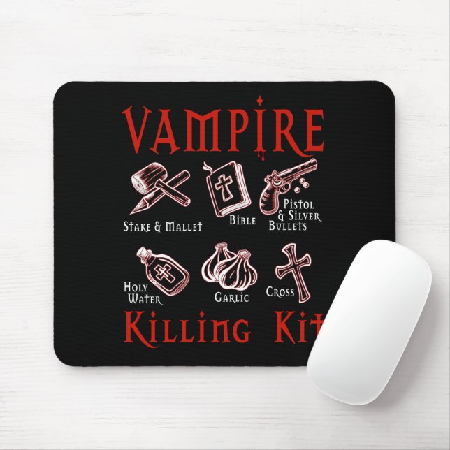 Tapis De Souris Trousse de tuerie de vampire amusant (Avec souris)