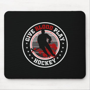 Tapis De Souris Trucs de garçon de hockey ou donner du sang jouer 
