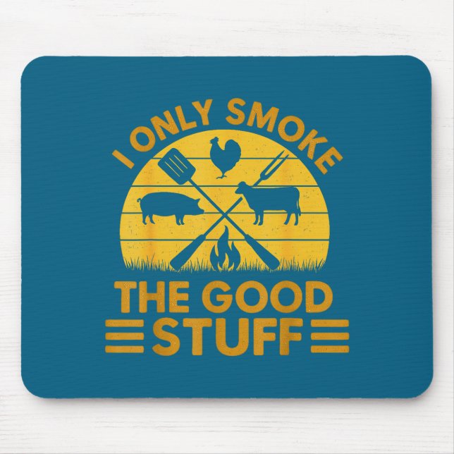 Tapis De Souris Trucs Fumée Bon Bbq Barbecue Grillade (Devant)