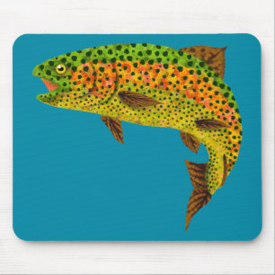 Tapis De Souris Truite arc-en-ciel feuille Aspen 1