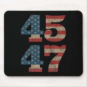 Tapis De Souris Trump 2024 45 47 Vintage American Flag Retro 4547
