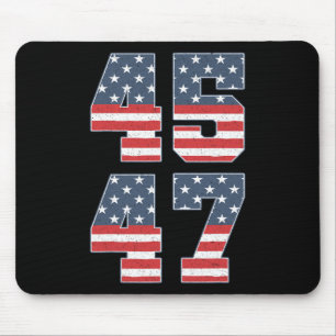 Tapis De Souris Trump 2024 45 47 Vintage American Flag Retro 4547