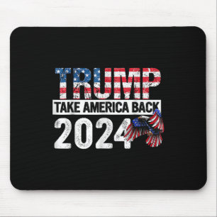 Tapis De Souris Trump 2024 - Drapeau de l'Amérique 4 juillet Trum