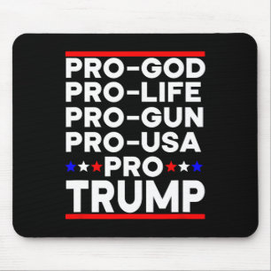 Tapis De Souris Trump 2024 Pro Armes Pro Vie Pro Dieu Pro Etats-Un