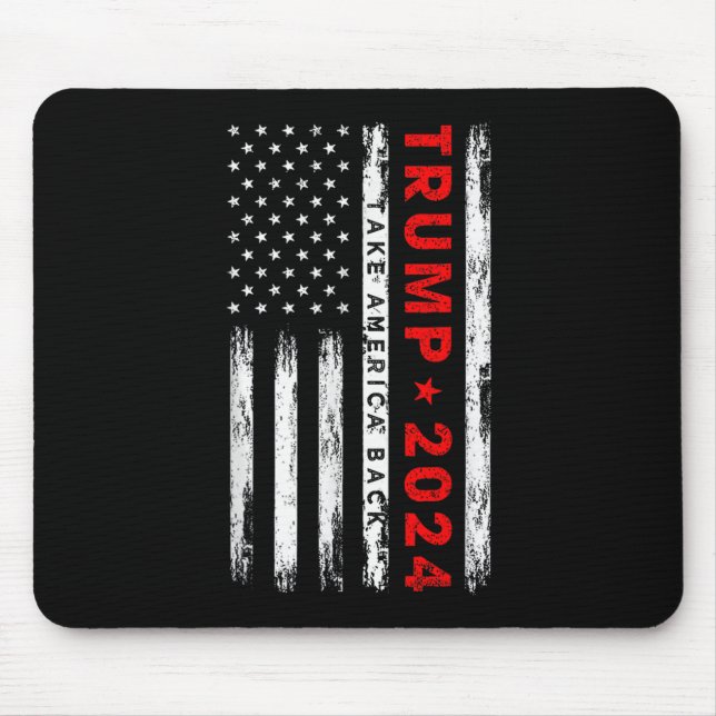 Tapis De Souris Trump 2024 Redonner à l'Amérique le drapeau améric (Devant)
