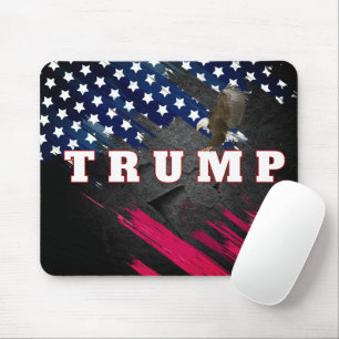 Tapis De Souris Trump 2024 sur le drapeau avec aigle chauve