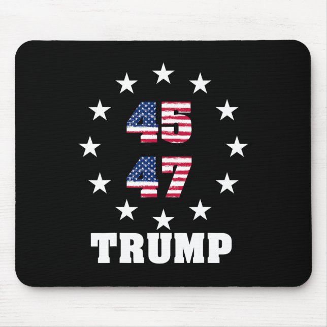 Tapis De Souris Trump 45 47 Président Usa Drapeau 2024 2025 Gagnan (Devant)