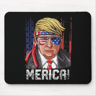 Tapis De Souris Trump 4 juillet Merica Hommes Femmes États-Unis Fl
