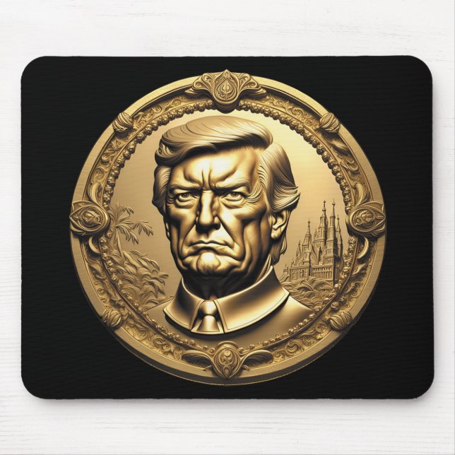 Tapis De Souris TRUMP CGI Collectif Gold Art-Coin Doubloon (Devant)