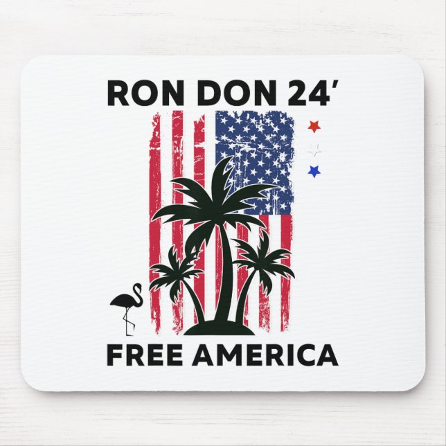 Tapis De Souris Trump Desantis Ron Don 24' Drapeau Américain Flama (Devant)