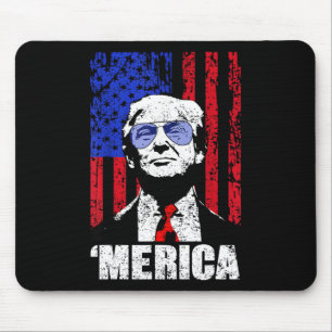Tapis De Souris Trump est heureux 4 juillet Trump Dons du drapeau