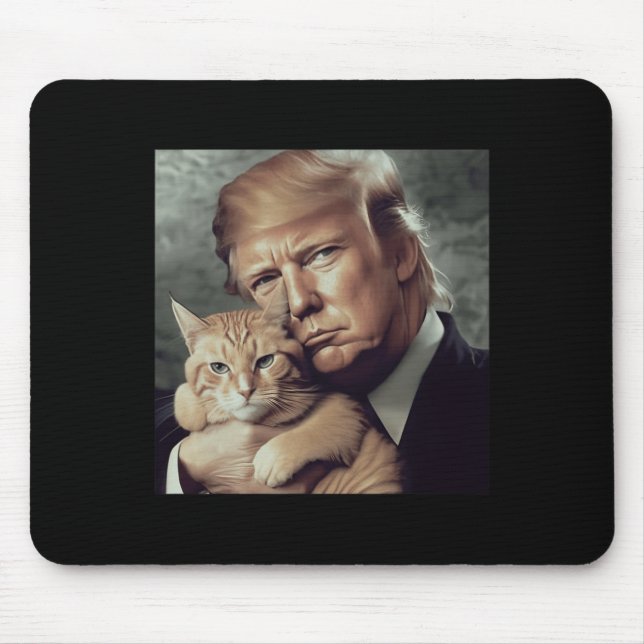 Tapis De Souris Trump Et Chat - Drôle Trump Cat Meme (Devant)