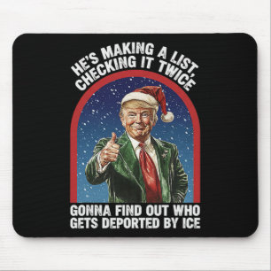 Tapis De Souris Trump fait une liste en la vérifiant deux fois, dr