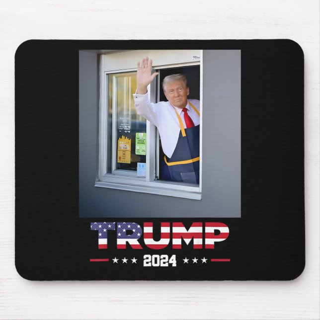 Tapis De Souris Trump fonctionne dans un drive-through Trump serva (Devant)