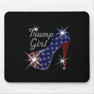 Tapis De Souris Trump Girl High Heel American Flag Vote Donald Tru