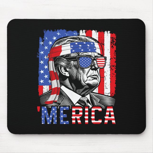 Tapis De Souris Trump Happy 4 juillet Drôle américain drôle États- (Devant)