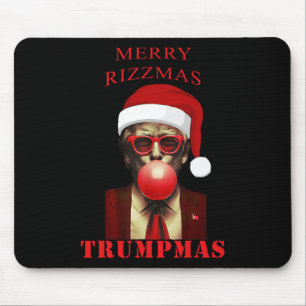 Tapis De Souris Trump Merry Rizzmas Trumpmas Funny Christmas Bubbl