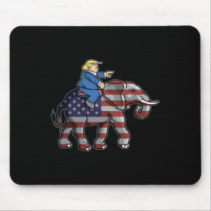 Tapis De Souris Trump Riding Elephant Républicains Shirt Don
