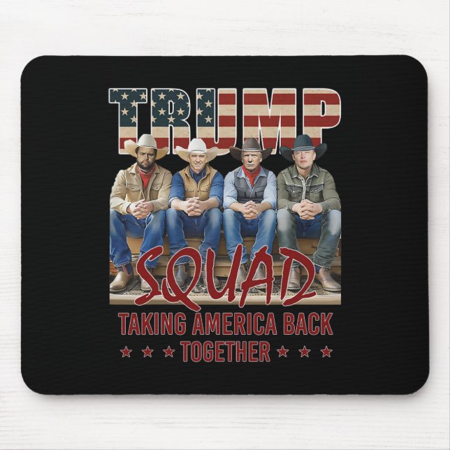 Tapis De Souris Trump Vance Kennedy Elon Squad contre l'Amérique (Devant)
