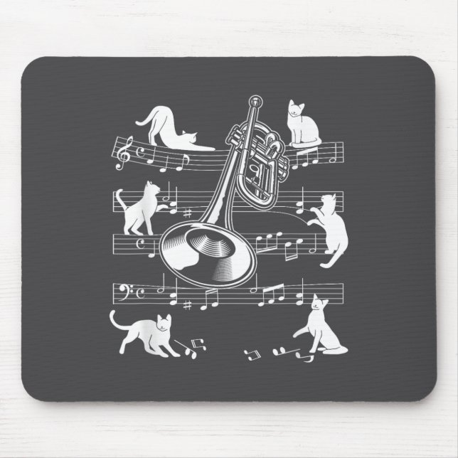 Tapis De Souris Trumpeter Cats For Cat Loving Trumpet Player  (Devant)