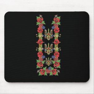 Tapis De Souris Trysub ukrainien Coquelicots rouges Floral rétro U