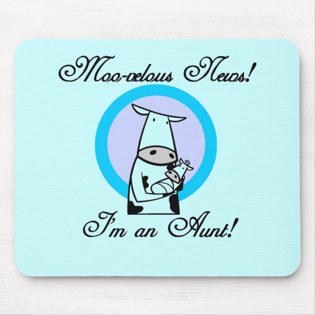 Tapis De Souris Tshirts et cadeaux de la nouvelle tante Moo-velous (Devant)
