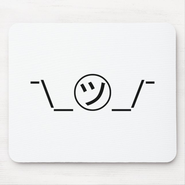 Tapis De Souris Tsu Kana Shrug Emoticon -\_ ㋡_/+Japonais Kaomoji (Devant)