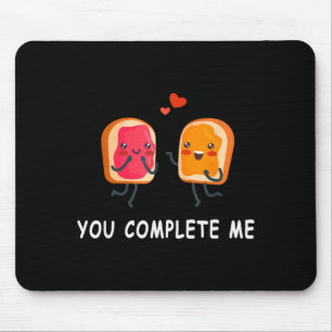 Tapis De Souris Tu Me Complètes Mignon Saint-Valentin Beurre D'ara