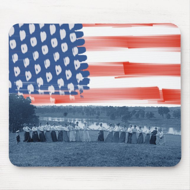 Tapis De Souris Tug of War Tug O War Women 1890's American Flag (Devant)