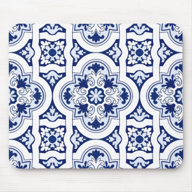 Tapis De Souris Tuile bleue portugaise (Devant)