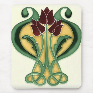 Tapis De Souris Tuile rose de Nouveau d'art