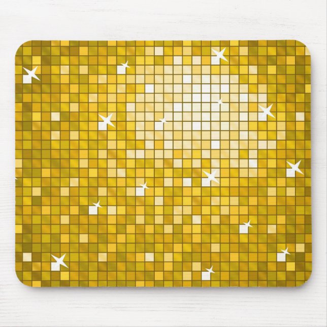 Tapis De Souris Tuiles Disco "Or" mousepad horizontal (Devant)