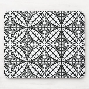 Tapis De Souris Tuiles marocaines - blanc et noir