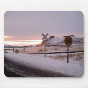 Tapis De Souris Tulelake, coucher du soleil d'hiver de la
