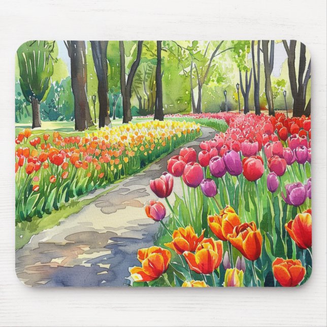 Tapis De Souris Tulipes dans le parc (Devant)