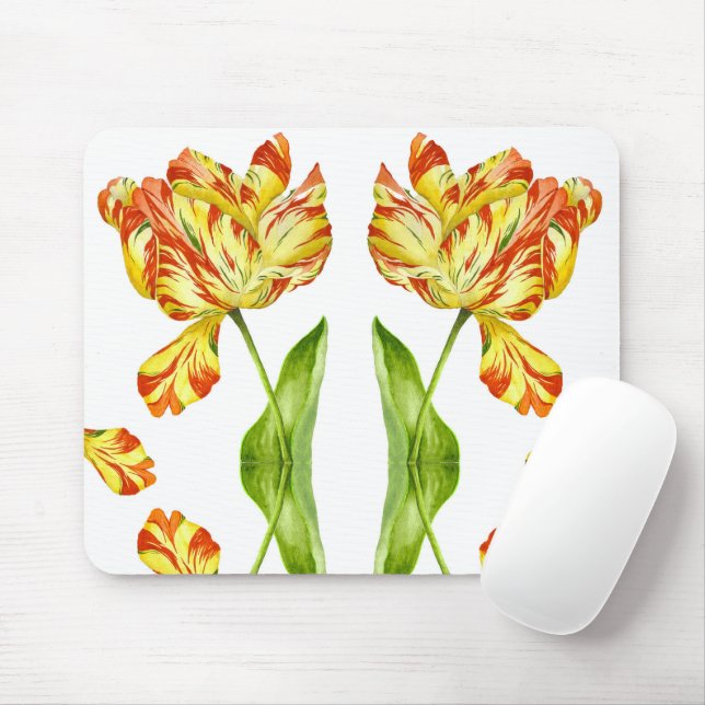 Tapis De Souris Tulipes fières sur un Mousepad (Avec souris)