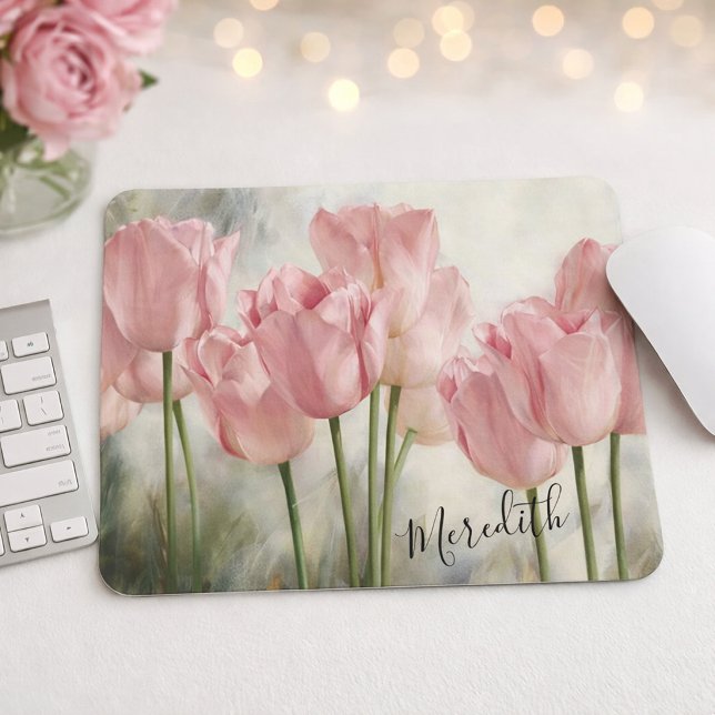 Tapis de souris Tulipes roses (Créateur téléchargé)