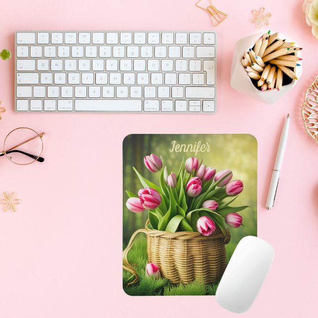 Tapis De Souris Tulipes roses du pays (Créateur téléchargé)