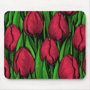 Tapis De Souris Tulipes rouges