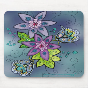 Tapis De Souris Tulipes turquoises Mousepad