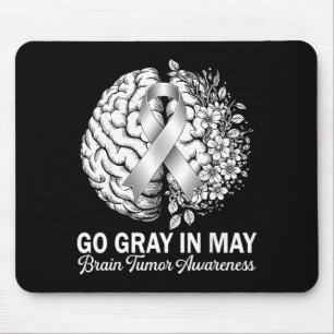 Tapis De Souris Tumeur cérébrale sensibilisation porter gris en ma