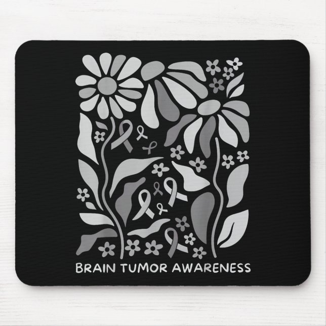 Tapis De Souris Tumeur cérébrale sensibilisation porter gris en ma (Devant)