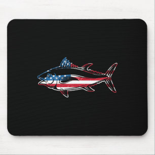 Tapis De Souris Tuna Fishing Drapeau américain Giant Bluefin Poiss