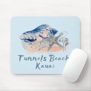 Tapis De Souris Tunnels Beach Kauai Coquillages