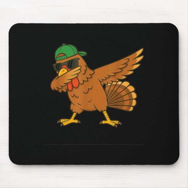 Tapis De Souris Turkey Dab Meme Animal Dance Funny For Men Women K (Devant)