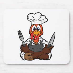Tapis De Souris Turquie Chef Thanksgiving Day Drôle Cuisine culina